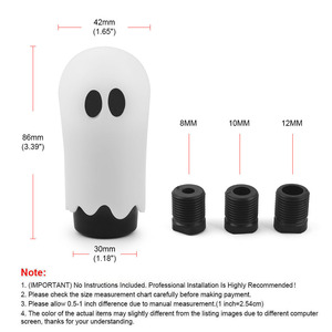 Palanca de Cambios de Coche con Diseño de Fantasma de Halloween, Perilla de Cambio de Marchas Personalizada con 3 Adaptadores, Modelo X6, Hecha de Aluminio Duradero - Product Image 4
