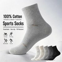 Chaussettes de sport mi-mollet en coton pour hommes, personnalisées, anti-boulochage, antibactériennes, respirantes et anti-humidité
