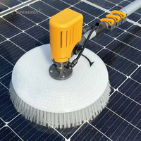 Machine de nettoyage de panneaux solaires à tête unique Topenergy, largeur de nettoyage de 32 cm, perche télescopique de 3,5 m à 7,5 m, nettoyage en nylon/aluminium