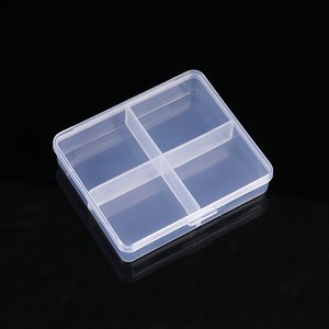 Transparent Plastic Storage Box 4 Compartment With Lid For Jewelry Fishing Nail Art Eco Friendly Rectangle PP Material - Product Image 3