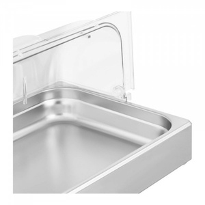 Plateau de service rectangulaire en acier inoxydable pour buffet avec glacière, garde les aliments frais avec compartiments - Product Image 5