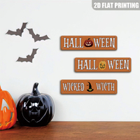 Böse Hexe mit Hexenhut Halloween Orange Metallschild