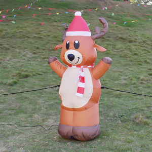 Cerf de Noël géant gonflable de 4 pieds avec décoration extérieure légère publicité promotionnelle - Product Image 2