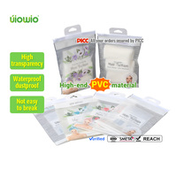 Sac de rangement portable personnalisé UIOWIO en PVC avec fermeture éclair, pochette à suspendre thermoscellée pour draps de bain, serviettes, débarbouillettes, gants de toilette, turbans pour cheveux