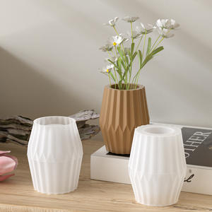 Escala geométrica & Stripe Pattern Silicone Vaso Mold para Resina, Gesso, Cerâmica Artesanato Fazendo - Product Image 5