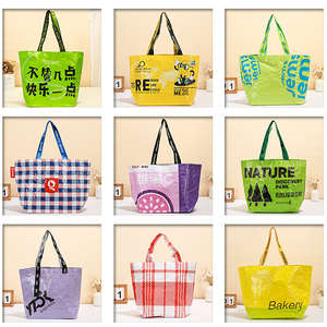 Customizable Double Handle Laminated Polypropylene Woven Modern Tote Shopping Bag Sports Travel Use Promotional Plastic Bag