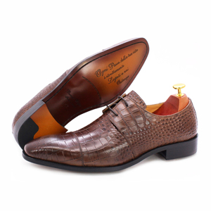 Chaussures en cuir pour homme Daniel Wafer, fabriquées en Italie, couleur marron. - Product Image 1