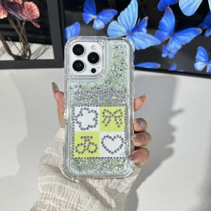 <span class=keywords><strong>Funda</strong></span> de Lujo con Purpurina y Efecto Arena Movediza para <span class=keywords><strong>iPhone</strong></span> 16 15 <span class=keywords><strong>14</strong></span> 13 <span class=keywords><strong>Pro</strong></span> <span class=keywords><strong>Max</strong></span>, Estuche Brillante con Diamantes, Lazo Dulce y Corazón - Product Image 6