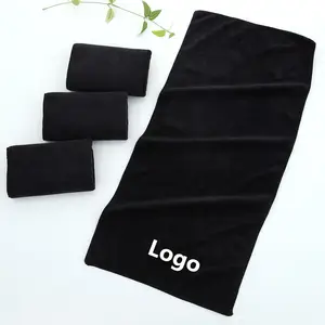China Durable Saugfähigen Friseur Handtuch Schwarz Mikrofaser Handtuch