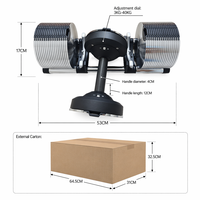 Ensemble d'haltères réglables professionnels de 40 kg, 3 kg-40 kg, haltères en fonte de haute qualité électro-plaqués pour la salle de sport à domicile