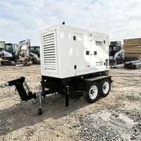 Générateur diesel super silencieux JSST 60 kVA alimenté par un moteur Cummins/YangDong, groupe électrogène mobile triphasé sur remorque pour la construction et l'agriculture