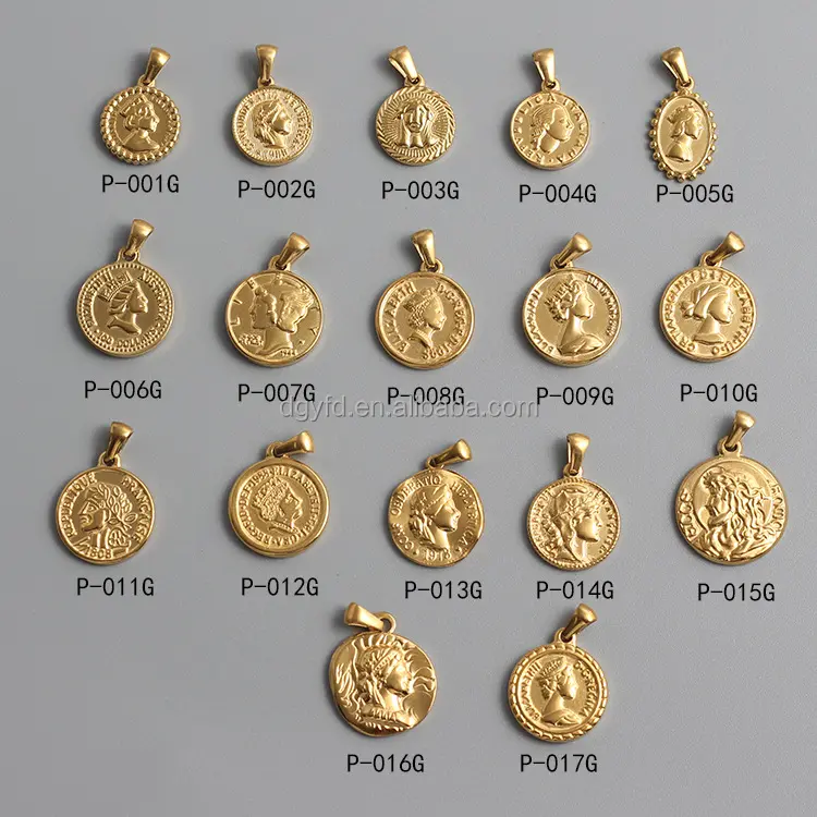 Chân dung đồng xu đĩa Charm tag 18K vàng thép không gỉ Jesus Mini pendant đối với trang sức vòng cổ làm