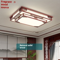 Style chinois bois massif Antique LED plafonnier blanc rectangulaire abat-jour maison intelligente lumières électriques pour salon modèle B5216