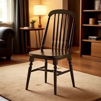 Chaise de salle à manger contemporaine en bois massif avec dossier pour la maison, le bureau et le salon