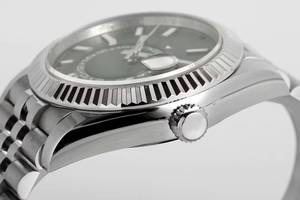 Montre de luxe de qualité supérieure, étanche, mécanique, 42 mm, mouvement ETA 2824 de l'usine ZF, 32.69.34, acier 904L, multifonction, verte - Product Image 4