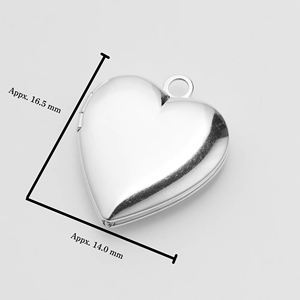 จี้ล็อกเกตหัวใจสีเงิน925ที่มีสไตล์สามรุ่นสำหรับเครื่องประดับแฟชั่น - Product Image 6