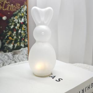 Toptan Yüksek Kaliteli Renkli Cam LED Tavşan ve Kanatlı Tavşan Masaüstü Dekorasyonu Zamanlayıcı Fonksiyonlu Paskalya İçin Uygun 2'li Set - Product Image 3