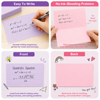 Cartes d'indexation lignées colorées, cartes flash pré-perforées avec anneaux métalliques, papier anti-transfert pour notes d'étude et mémorisation du vocabulaire