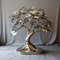 Sculptures d'art en acier inoxydable personnalisables de grande taille, style contemporain, arbre de vie, décoration de centre commercial