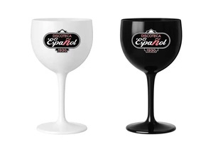Globo de policarbonato irrompible de 400ml, gafas de Ginebra de color negro con logotipo impreso - Product Image 6