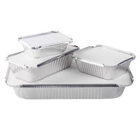 Barquette alimentaire rectangulaire jetable en pulpe moulée de qualité alimentaire avec couvercle en aluminium et PP pour la restauration et la cuisson