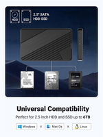 Caja Externa para Disco Duro de 2.5 Pulgadas, USB 3.0, Carcasa Externa para HDD - Caja para SSD de 5Gbps con Soporte UASP - 4TB Máx.