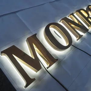 Letreros de negocios personalizados canal retroiluminado iluminado LED 3D letras luces escaparate signo 3D empresa señalización