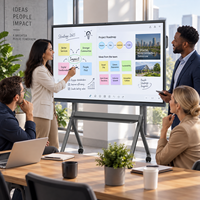 QDE personnalisé en usine 65/55/65/85/86/98 pouces tableau blanc magnétique HD 4k Lcd écrans tactiles carte interactive conférence