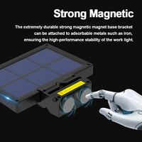 Nouvelle lampe de travail solaire portable magnétique pour jardin, étanche IP65, LED, batterie Li-ion, haute luminosité, capteur de mouvement