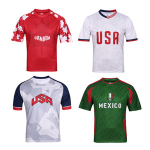 เสื้อฟุตบอลทีมชาติยอดนิยมปี 2026 ตัวอย่างฟรี ดีไซน์ดั้งเดิมแบบระเหิดสี ระบายอากาศได้ดี น้ำหนักเบา โลโก้ TPU สำหรับฤดูร้อน - Product Image 3