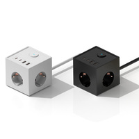 Multiprise EU/FR 3 prises 2A2C Type C chargeurs tour rallonge de table blanc couleur cube