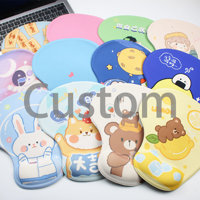 Ergonomic Mouse Pad Wrist Support Memory Foam Slope Massage Bulge Factory Direct Custom Small Mous Pad