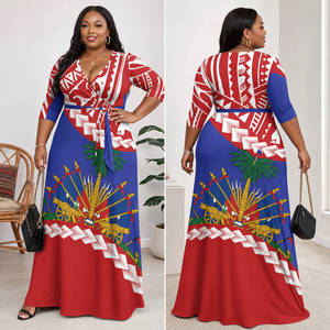 Abito lungo essenziale da donna curvy, casual e confortevole, elasticizzato, taglie forti, stile haitiano, il più venduto del 2026 per <span class=keywords><strong>donne</strong></span> <span class=keywords><strong>formose</strong></span> - Product Image 3