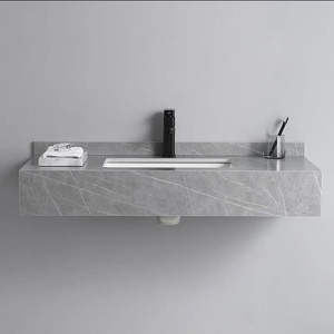 Ventes Flash : Lavabo mural suspendu en dalle de pierre intégrée pour hôtels et salles de bain domestiques - Product Image 1