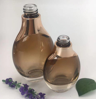 Ensemble Flacons et Pots en Verre Vides Cosmétiques de Luxe Série Marron 150ml 120ml 100ml 50ml, avec Pompes à Lotion, Compte-gouttes et Couvercles