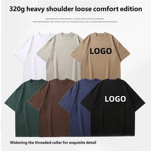 T-shirt da <span class=keywords><strong>uomo</strong></span> 100% cotone personalizzabile con logo, design di lusso, qualità superiore, girocollo <span class=keywords><strong>a</strong></span> costine, oversize, spalle scese, streetwear, maglietta bianca da <span class=keywords><strong>uomo</strong></span> - Product Image 2