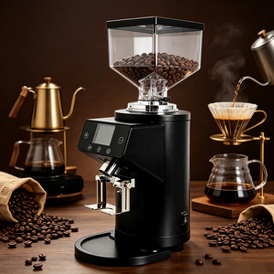 Moulin à café commercial robuste, meules plates de 100 mm, 800 W, machine à moudre les grains de café expresso professionnelle, sans agglomération, 1,5 L - Product Image 1