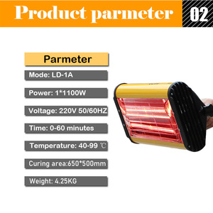 Lampe de peinture portable 220V pour réparation de carrosserie, équipement d'entretien automobile - Product Image 2