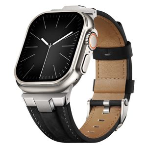 Suitisbest Luxury 49mm Correa <span class=keywords><strong>de</strong></span> reloj <span class=keywords><strong>de</strong></span> cuero genuino para <span class=keywords><strong>Apple</strong></span> <span class=keywords><strong>Watch</strong></span> Característica <span class=keywords><strong>ultra</strong></span> transpirable - Product Image 1