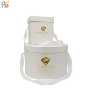 Tùy Chỉnh In Logo Rose Hộp Bao Bì Sang Trọng Các Tông Màu Trắng Vuông Vòng Xi Lanh Quà Tặng Hộp Hoa Với Ribbon Xử Lý - Product Image 1