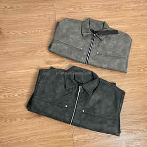 Nouveau Blouson <span class=keywords><strong>de</strong></span> <span class=keywords><strong>Moto</strong></span> Tendance 2025 pour Homme, Style Décontracté Vintage Oversize avec Revers en Pierre, Fermeture Éclair Hip-Hop et Coupe-Vent Inspiré des Îles - Product Image 3