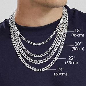 Vente en gros Nouveau best-seller Colliers cubains Hip Hop de luxe pour hommes Chaîne à maillons cubains vintage en argent sterling pour hommes et femmes - Product Image 1