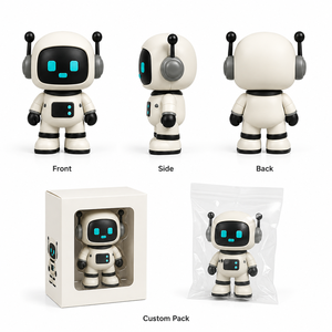 Figurine PVC <span class=keywords><strong>Cyberpunk</strong></span> Mascotte, Compagnon de Bureau Adorable, Visage Cyborg Écran Bleu, Figurine d'Action, Marchandise IP Personnalisée - Product Image 3