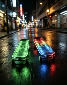 สเก็ตบอร์ดไฟฟ้าพร้อมไฟ LED ธีมอวกาศ แผ่นไม้เมเปิ้ล ลูกปืน ABEC-7 สำหรับกิจกรรมกลางแจ้ง ใช้ได้กับผู้ใหญ่ - Product Image 2