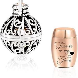 Collar con Urna <span class=keywords><strong>de</strong></span> Flores Huecas <span class=keywords><strong>para</strong></span> Cenizas <span class=keywords><strong>de</strong></span> Mascotas, Colgante Conmemorativo '<span class=keywords><strong>Para</strong></span> <span class=keywords><strong>Siempre</strong></span> en Mi Corazón', Joyería <span class=keywords><strong>de</strong></span> Cremación, Regalo Personalizado - Product Image 1