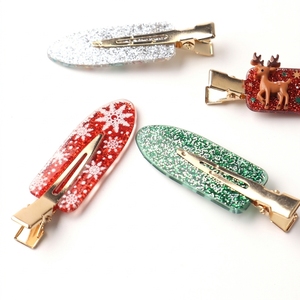 Nouvelle Pince à Cheveux de Noël Flocon de Neige Dessin Animé Frangé Ambiance Festive Barrette Cadeau de Noël Petit Accessoire Cheveux Sans Trace - Product Image 3