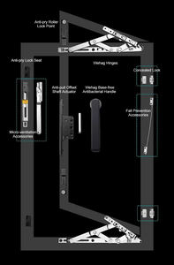 Fenêtre à battant moderne en aluminium, triple <span class=keywords><strong>vitrage</strong></span> isolant, ouverture vers l'extérieur, grille de sécurité, norme australienne, pour maisons australiennes - Product Image 6