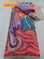 Tissu en dentelle perlée et sequins colorés élégant 2026 de haute qualité pour robes de soirée et robes de fête rétro pour femmes Inmyshop