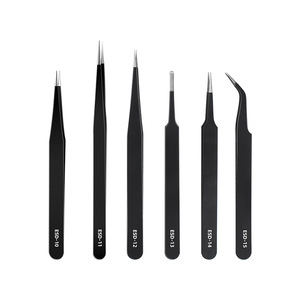 CYY Pen Power Tweezers Set ESD-10 To ESD-15 Black <b>Plastic</b> Industrial Micro Assembly Tools - Product Image 1