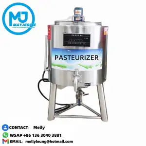 Mesin pensteril panas cair elektrik, mesin pasteurisasi cair kustom SS 304 kapasitas 50L-1000L dengan pengukur tekanan